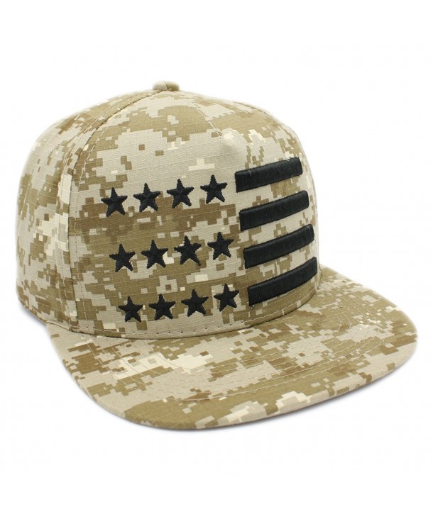 LAFSQ Embroidered USA Flag Camouflage Snapback Cap - Digital Camouflage - C1182MT9MYG