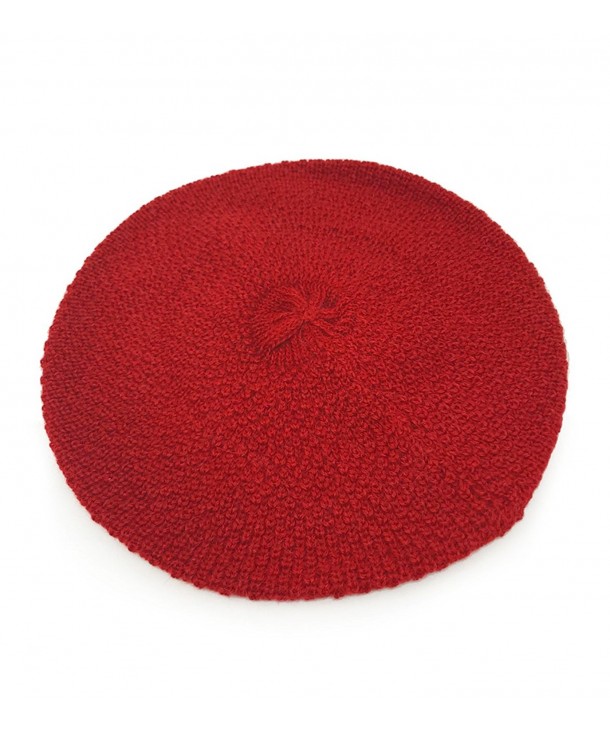 100 Pure Baby Alpaca Beret - Dark Red - CA1287AV8RJ