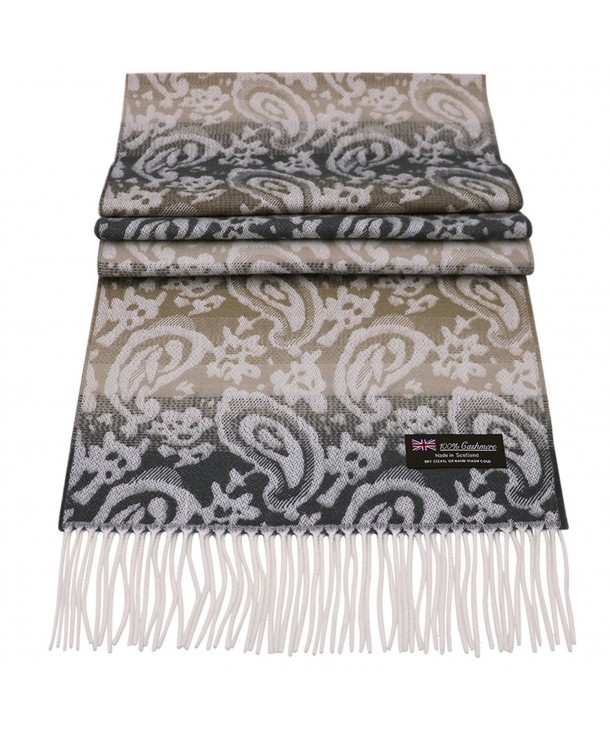 Rosemarie Collections 100% Cashmere Winter Scarf Made In Scotland - Paisley Ombre - CA189TY2MIE