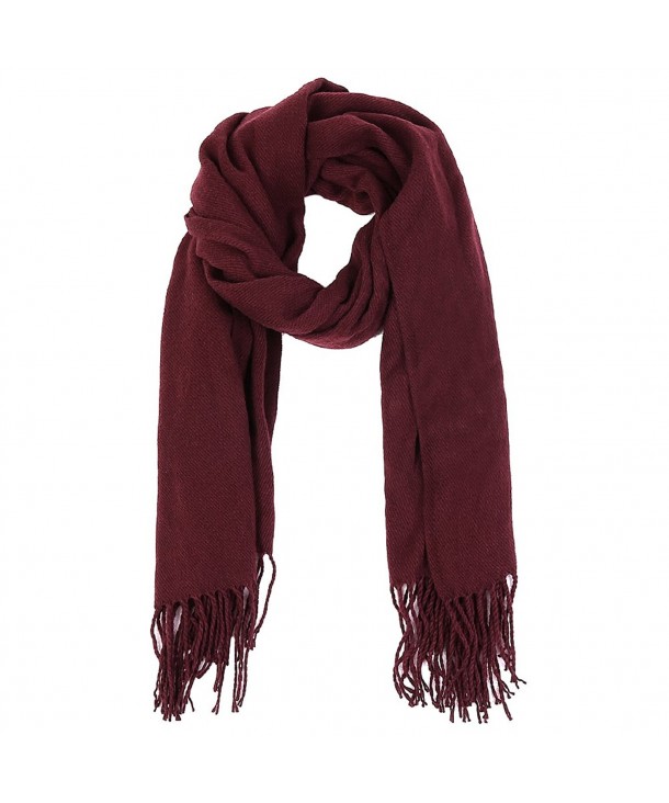 VBIGER Winter Warm Scarf Thick Shawl Unisex Oversize Scarves for Men Women - Wine Red - C31863GRU2O