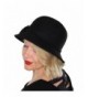 Kit Wool Bucket Hat with Rose Flower Vintage Cloche Flapper Tea Party Derby Church - Black - CG12MYIL65S