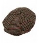 Men's Wool Blend Applejack Houndstooth Plaid IVY newsboy Hat - Brown - CB126W6JAL1