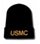 USMC embroidered knit acrylic beanie hat - Black - C111JZRVJ5V