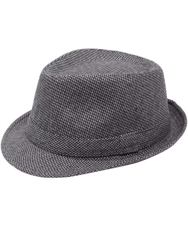 Simplicity Unisex Timelessly Classic Manhattan Fedora Hat - Grey/Black2 - CM11N5TZ4OR