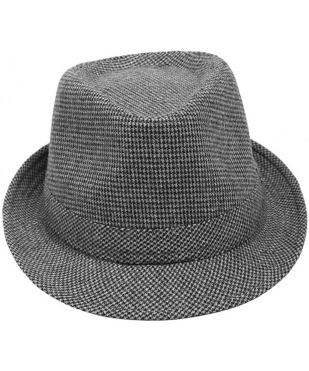 Unisex Timelessly Classic Manhattan Fedora Hat Grey/Black2 CM11N5TZ4OR