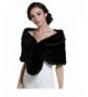 Aukmla Wedding Fur Wraps Shawls for Women with Clasps - Black - C3185THG0UG