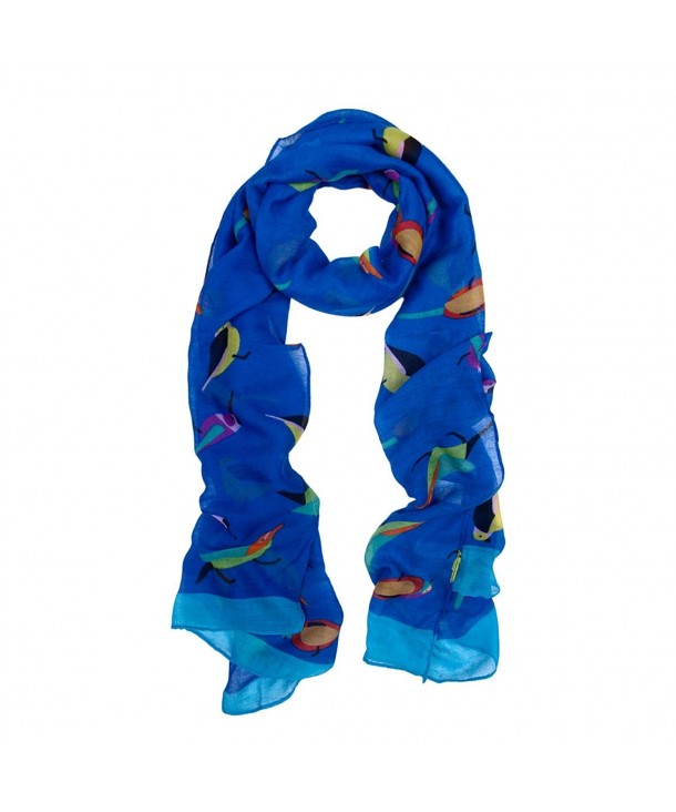 Elegant Birds Print Fashion Scarf - Different Colors Available - Blue - CF11GENYMKD