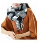 Ibeauti Women's Classic Plaid Blanket Scarf Long Winter Cozy Tartan Scarf Shawl - Black & White - CD1895H2UXT