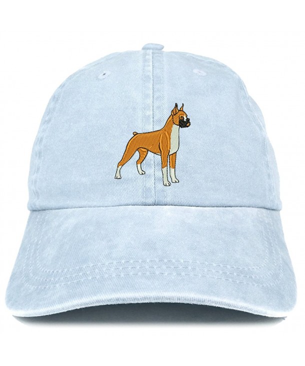 Trendy Apparel Shop Boxer Embroidered Dog Theme Low Profile Dad Hat Cotton Cap - Light Blue - CS185LTT7IE