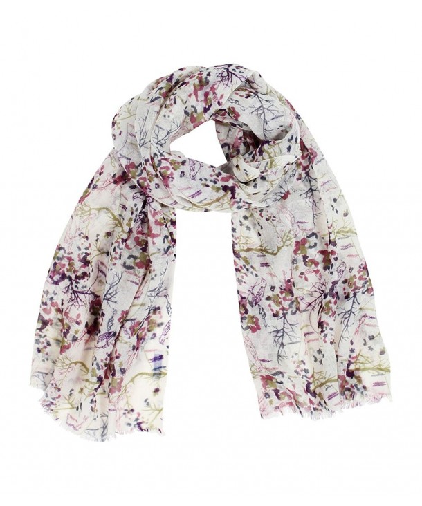 Anika Dali Women's Magical Woodland Delicate Floral Scarf- Soft Natural Wool - C011G30XCVR
