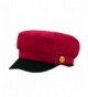doublebulls hats Fitted Army Cap Men Women Unisex Captain Hats Retro Plain Flat Caps Sun Hat - Red - CO18535O5Y2