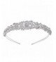 EVER FAITH Silver-Tone Austrian Crystal Art Deco Wave Cluster Bridal Hair Band Headpiece Clear - CT1263FP41R