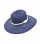 HatQuarters Classic Straw Floppy Beach Hat w Nautical Rope Hat Band- UPF 50+ Protection Sun Hat - Navy - CP17Z3L5QNL