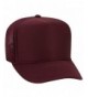 Otto Polyester Foam Front 5 Panel High Crown Mesh Back Trucker Hat - Maroon - CN12EXF1SG9