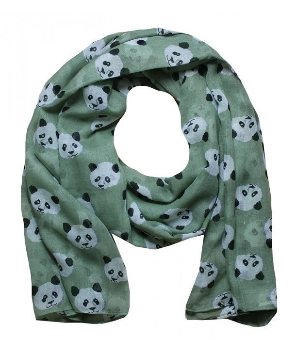 Women Scarf Panda Print Design Lightweight Scarves for Lady - Khaki - CY187NKT6LG