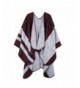 PULI Women's Color Block Blanket Scarf Winter Pashmina Reversible Cardigans Wrap Poncho Cape - Brown - CU1889HR65I
