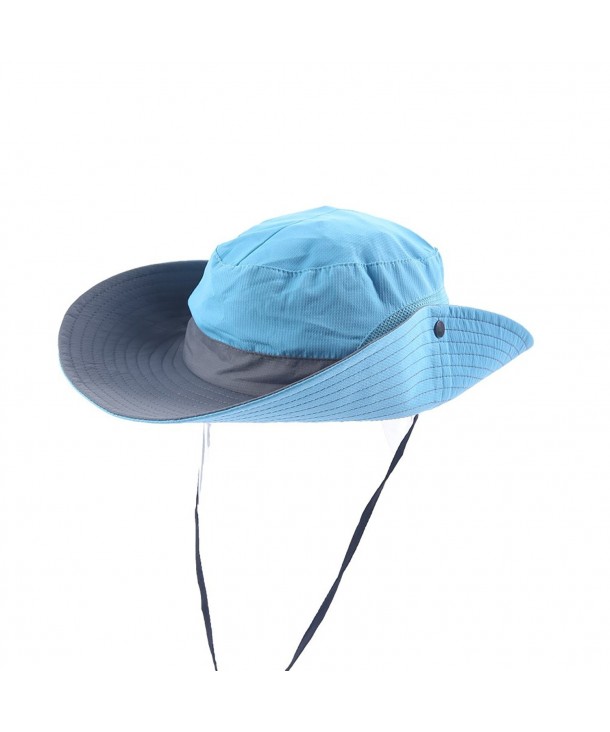 Meccion Sun Hat For Women UPF 50+ Wide Brim Breathable Summer Sun Protection Hat - Blue - CV18599GM6Q