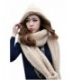 Xinliya Unisex Fleece Long Hooded Scarf Gloves Pocket Earflap Hat Snood Wraps - Beige - CP11R010CQB