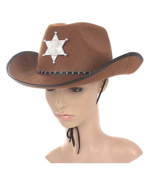 Tinksky Cowboy Western Wild Hat Fancy Dress Halloween Party Costume Props Gift Brown - C212JUES7B7