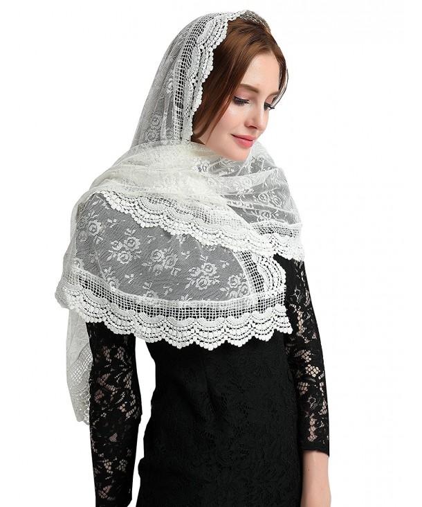 Infinity Scarf Mantilla Ivory Lace Catholic Chapel Veil V31 - CR186L2SHXK