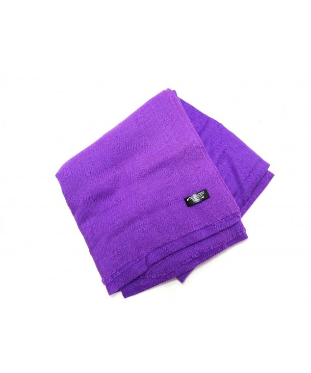 100% Cashmere Lightweight Soft Scarf Natural Dyes from Nepal - Violet - C0186OQGZA5
