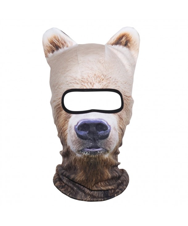 JIUSY 3D Animal Ears Fleece Thermal Hood Balaclava Neck Warmer Face Mask - Bear MDD-12 - CU189EUG49Z