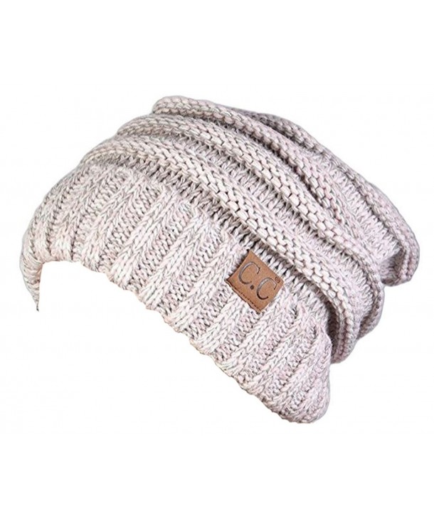 NioBe Clothing Trendy Warm Comfortable Chunky Soft Knit Oversize Slouchy Unisex C.C. Beanie/Scarf - Rose Titanium - CF12O2UTW17