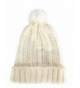 NY GOLDEN FASHION Knitted Ivory White in Women's Skullies & Beanies
