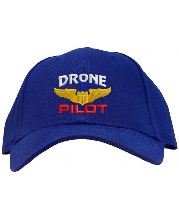 Spiffy Custom Gifts Drone Pilot with Wings Low Profile Baseball Cap - Royal - CF129G5XXG9