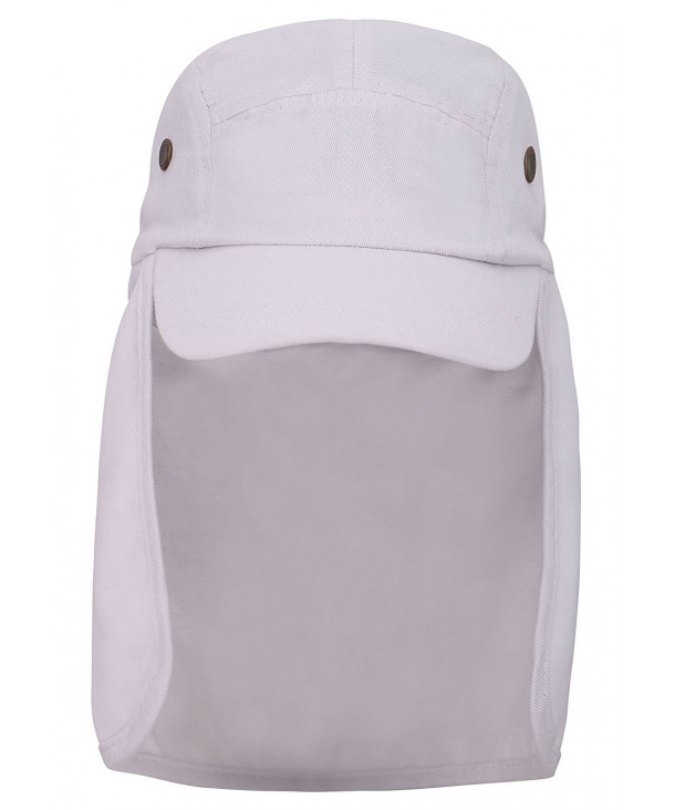 Simplicity Safari / Outback Style Long Earflap Wide Brim Sun Protection Hat - White - CW11N4X3GIZ