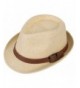 Harcadian Men & Women's Short Brim Structured Fedora Straw Hat w Buckle Band Sun Hat - Natural Hat Brown Belt - CX189Y8AMTC