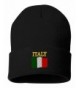 ITALY COUNTRY FLAG Custom Personalized Embroidery Embroidered Beanie - Black - CV186T9UWL9