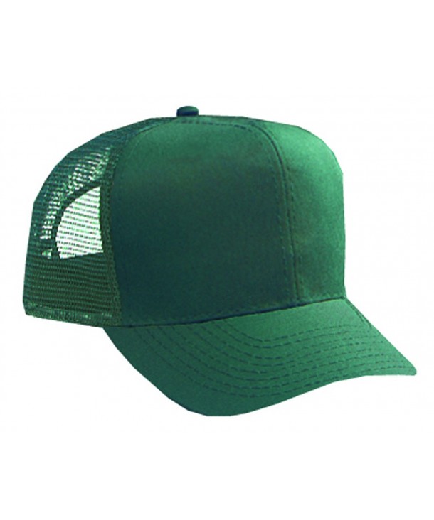 Otto Caps Cotton Twill Pro Style Mesh Back Caps/Trucker Caps - Dark Green - CG11U5JU035