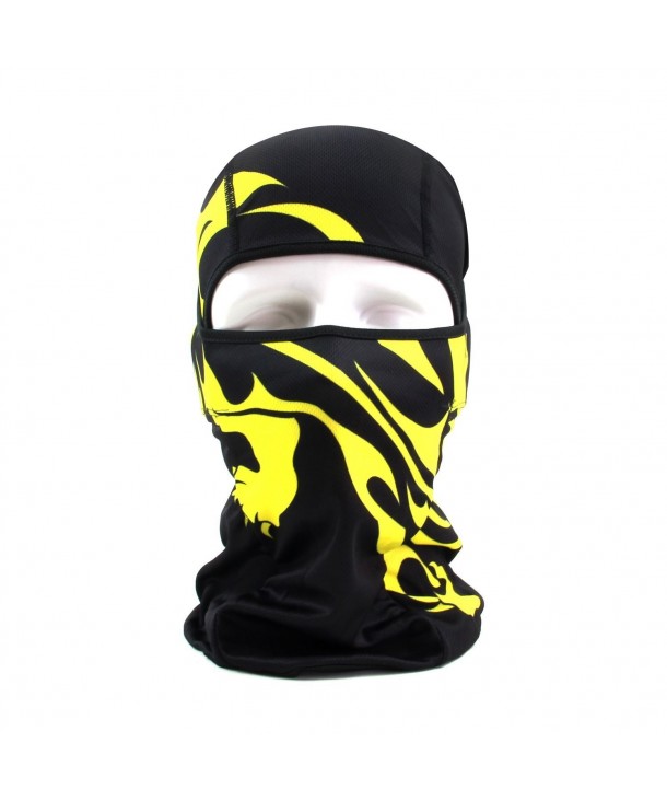 Balaclava Face Mask- HikeValley Motorcycle Mask - Ski Mask - Fishing Mask - UV Hood - Black-Yellow - CQ17YUELLK0