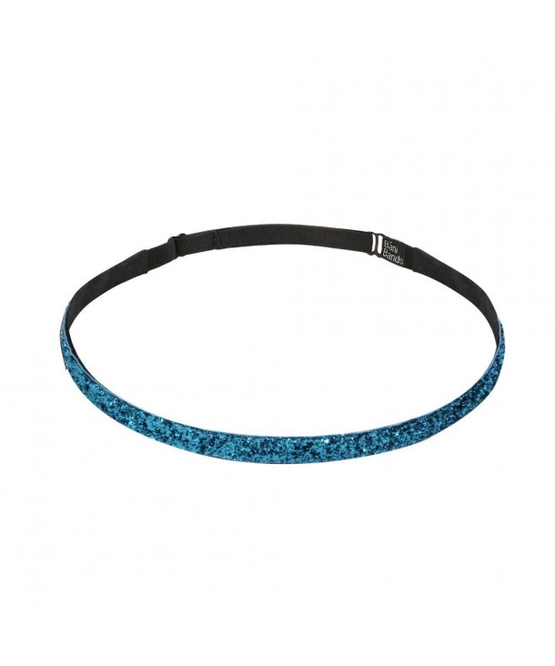 Bani Bands Women's Glitter Skinny Adjustable Headband with Non-Slip Lining - Turquoise - C211EAPXBZN