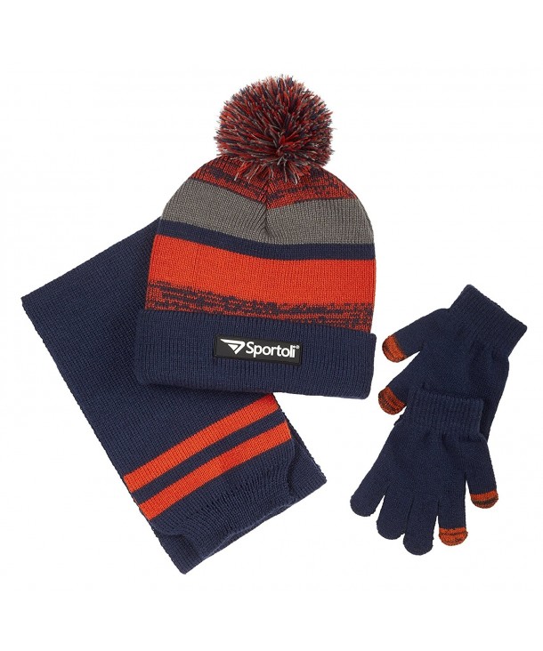Sportoli Weather Accessory Gloves Orange - Navy / Orange / Grey - C0186DT58KC