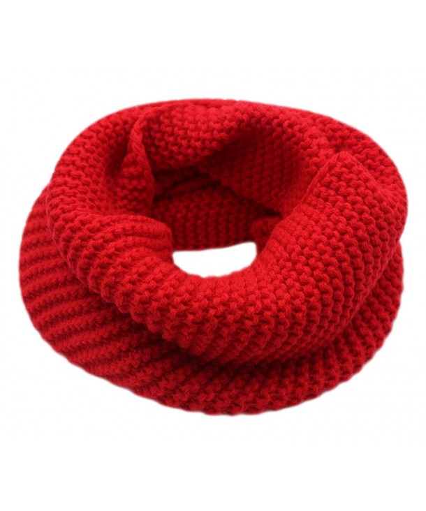 CC-US Women Winter Infinity Scarf Knit Neckerchief Warm Circle Loop Shawl - Red - CM184HWAQDA