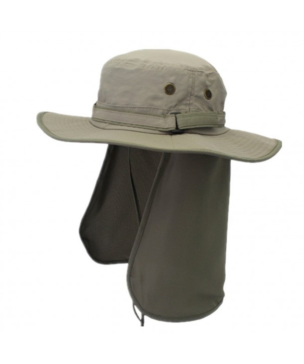 Home Prefer Unisex Quick Drying UV Protection Outdoor Sun Hat With Flap Neck Cover - Smoky Gray - CL12HFJJV2X
