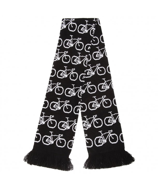 FLOSO Unisex Bicycle Pattern Knitted Winter Scarf With Fringe - Black/White - CO120FVNCUP
