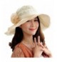 Derby Hat for Women Hindawi Wide Brim Sun Protection Packable Organza Kentucky Church Hat - Beige - C117YSD7XDR