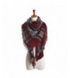 xsby Women's Fall Winter Scarf Classic Tassel Plaid Soft Blanket Shawl Scarves - Red Wine - CL187IO94EU