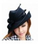 June's Young Fashion Wool Hats for Women Felt Hat Fedoras New Arrival - Black - C411I5W9IEB