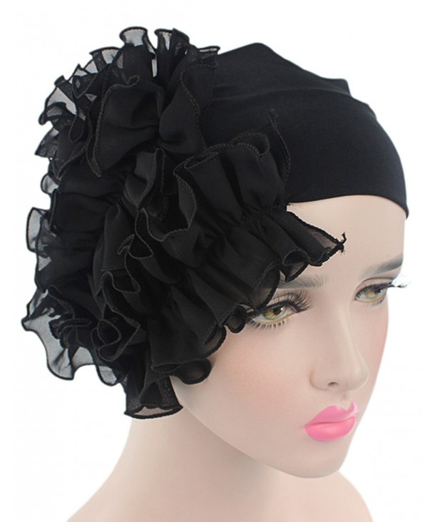 Westow Women's Super Soft Solid Color Knit Angora Beanie Hat - Black - C3183XR056L