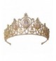 Wiipu Queen Princess Tiara Crown Luxury AAA Zircon Rhinestone Wedding Bridal Headband(A1153) - Gold - CD185TR2IKT
