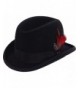 Scala Classico Men's Short Brim Wool Homburg Hat - Black - CW12MZRG4GC