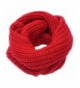 Kaisifei Women Winter Warm Infinity 2 Circle Cable Knit Scarf - Red - CW127NHLGCP