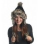 KayJay Earflap Furry Cable Knit Trooper Trapper PomPom Ski Snow Hat - Black - CG11QPCSP1P