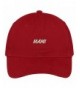 Trendy Apparel Shop Mami Embroidered Brushed Cotton Adjustable Cap - Red - CI12N5Q7XPG