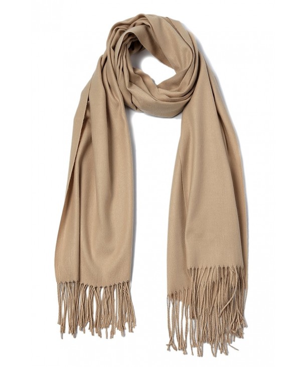 Cashmere Feel Winter Solid Color Scarf Fashion Pashmina Warm Scarves - Beige - CT1885MH2C4