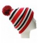 American Cities Chicago Block Letters Cuff Beanie Knit Pom Pom Hat Cap - Plain Red Black - CV11QK63FOX